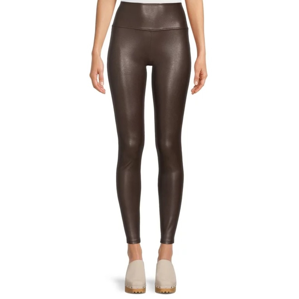 NWT moral society  brown faux leather leggings